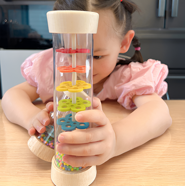 Ecotoys RainTune | Giocattolo musicale rilassante per la pioggia - Montessori Sonaglio di legno per la pioggia!